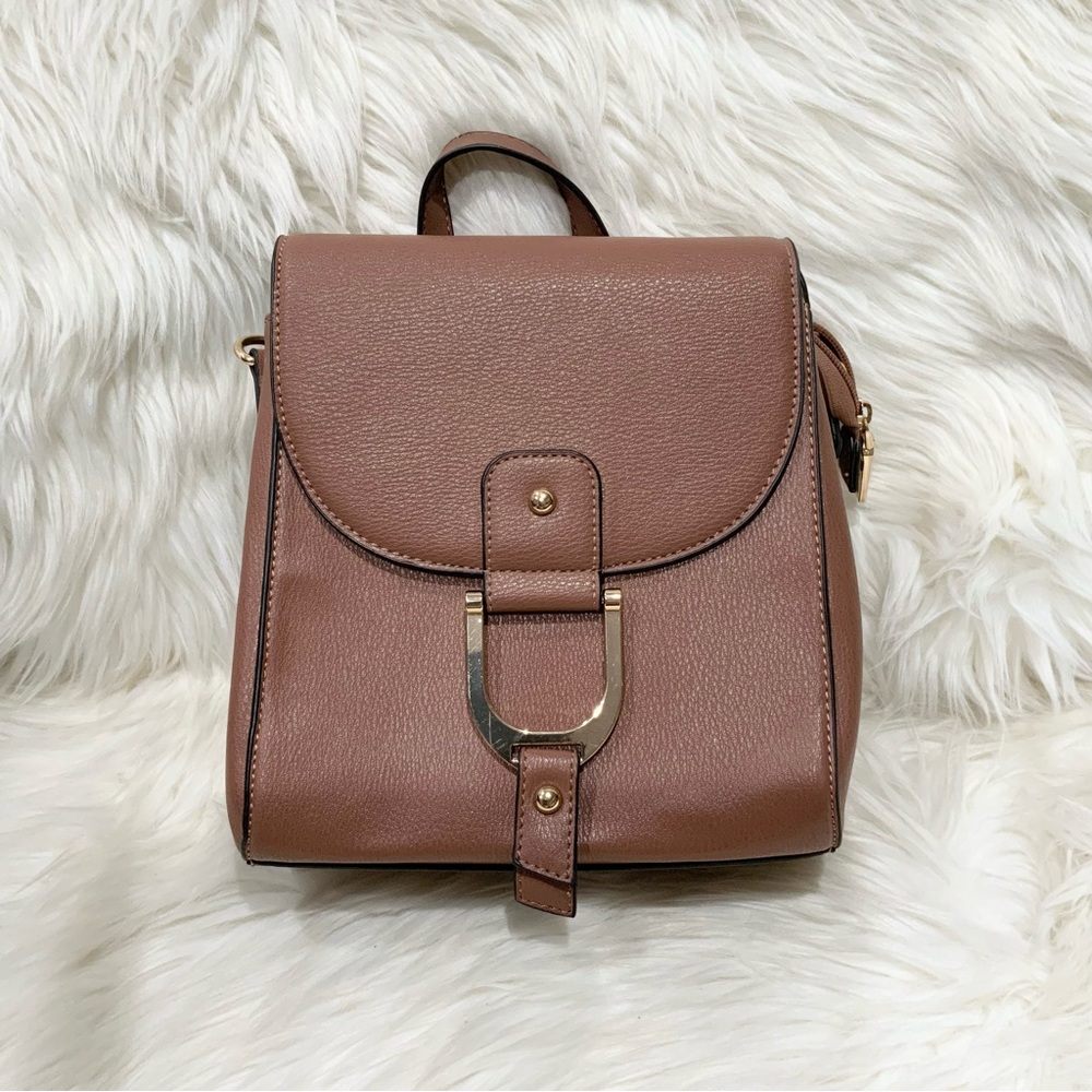 LA TERRE Brown Convertible Crossbody Backpack